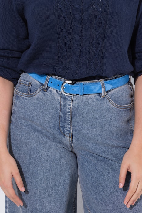 Ceinture aspect cuir suédé, boucle en métal