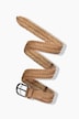 Ceinture en cuir tressé, boucle métallique