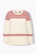Pull à col rond et manches longues en coton bio, motif Fair Isle