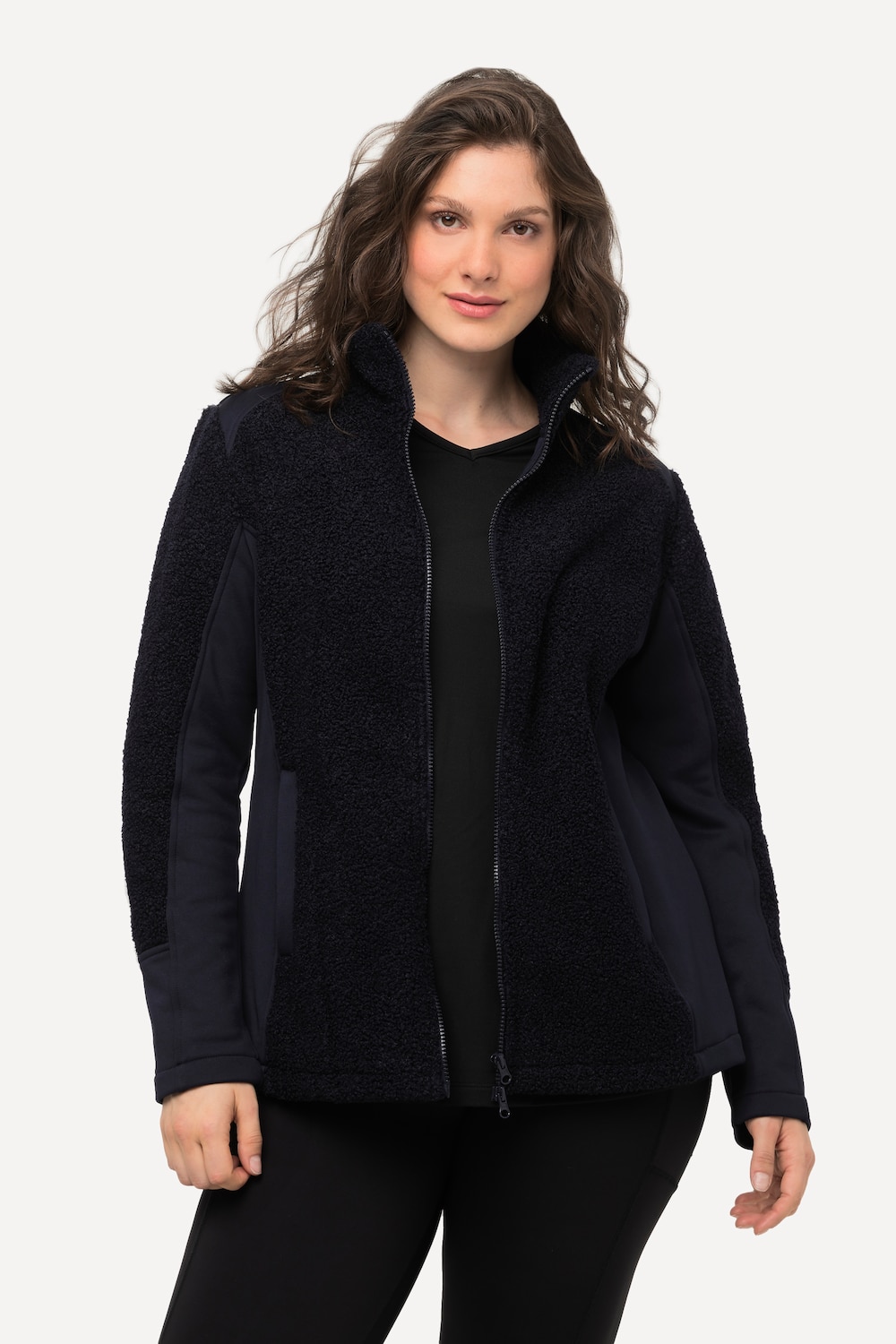 Große Größen Teddyfleece-Jacke, Damen, blau, Größe: 46/48, Polyester, Ulla Popken