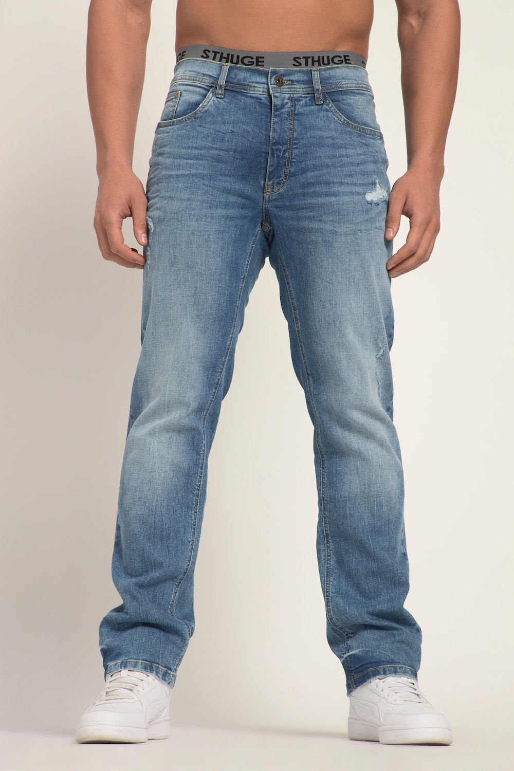 Grote Maten STHUGE Jeans FLEXLASTIC®male, blauw, Maat: 26, Katoen, STHUGE