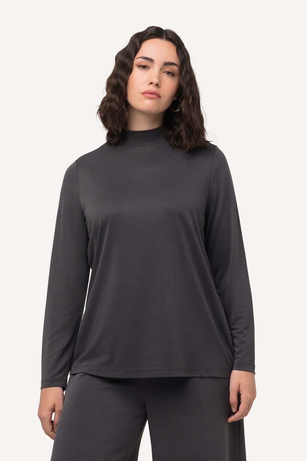 Große Größen Shirt, Damen, grau, Größe: 50/52, Synthetische Fasern/Polyester, Ulla Popken