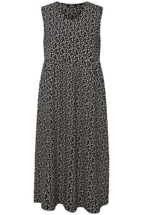 Šaty, puntíky, empírový šev, výstřih do V, bez rukávů