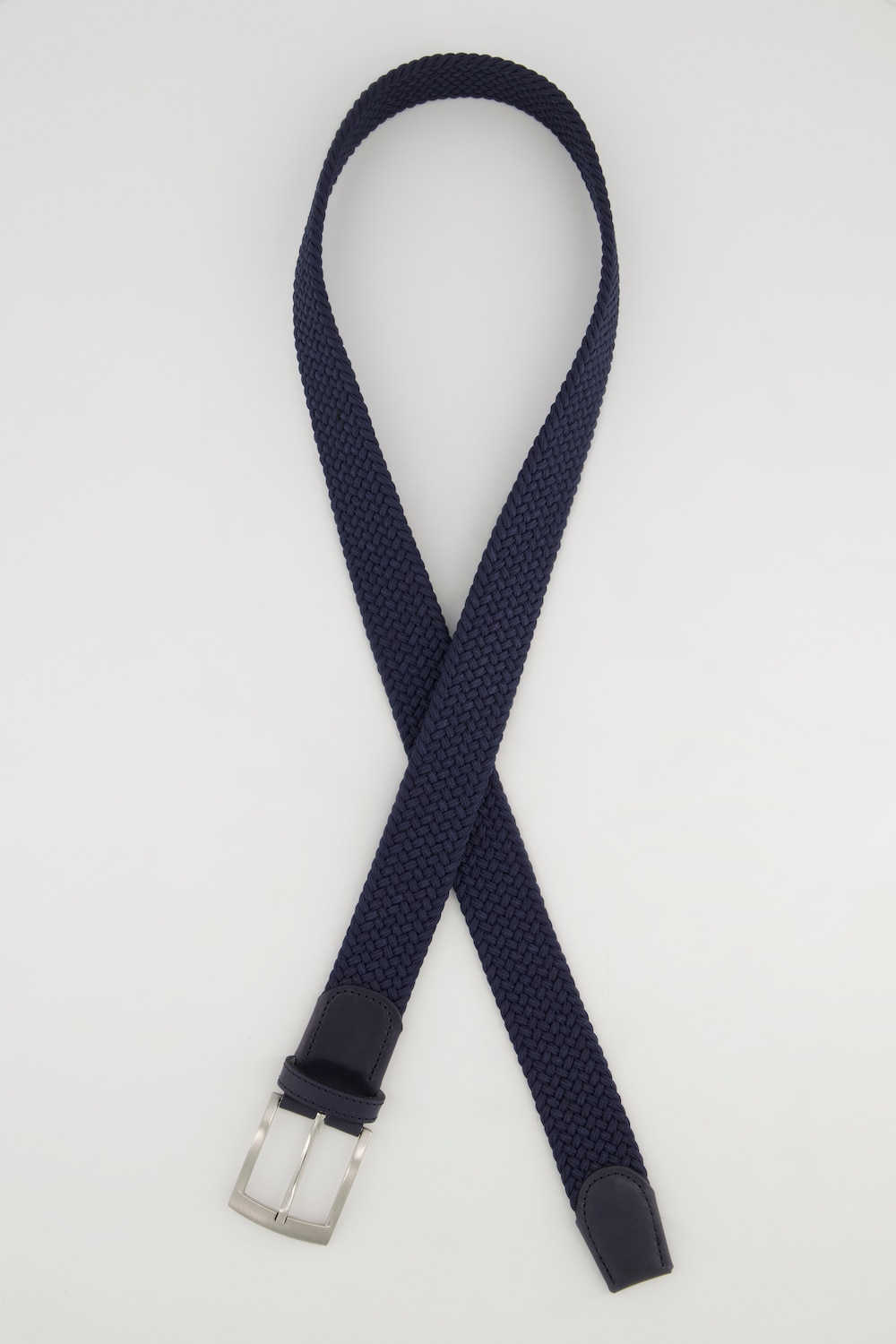 Grote Maten gevlochten riem, Dames, blauw, Maat: 145, Leer/Polyester, Ulla Popken