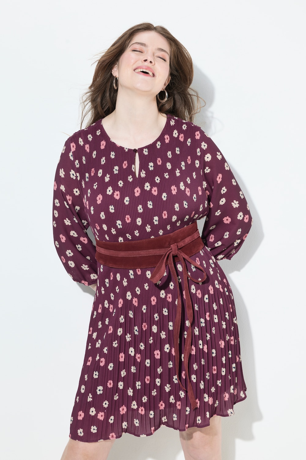 Leren strikceintuur, veloursleer, one-size-fits-all