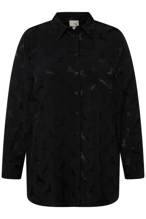 Halenka, koně, žakár, límeček, dlouhé rukávy