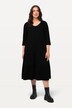 Tiered 3/4 Sleeve V-Neck Midi Dress