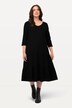 Tiered 3/4 Sleeve V-Neck Midi Dress