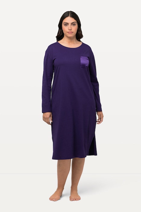 Satin Pocket Long Sleeve Nightgown | Nightgowns | Sleepwear