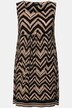 Sukienka z dżerseju, wzór etno, szew empire, okrągły dekolt, bez rękawów