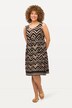 Sukienka z dżerseju, wzór etno, szew empire, okrągły dekolt, bez rękawów