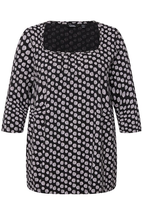 Tričko, putníky, A střih, hranatý výstřih, 3/4 rukávy