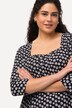 Shirt, Punkte, A-Linie, Carree-Ausschnitt, 3/4-Arm