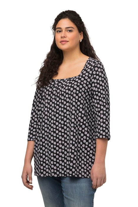 Tričko, putníky, A střih, hranatý výstřih, 3/4 rukávy