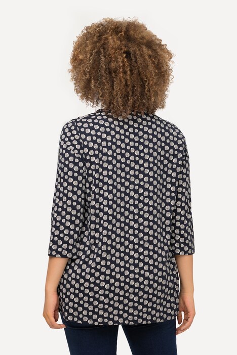 Shirt, Punkte, A-Linie, Carree-Ausschnitt, 3/4-Arm