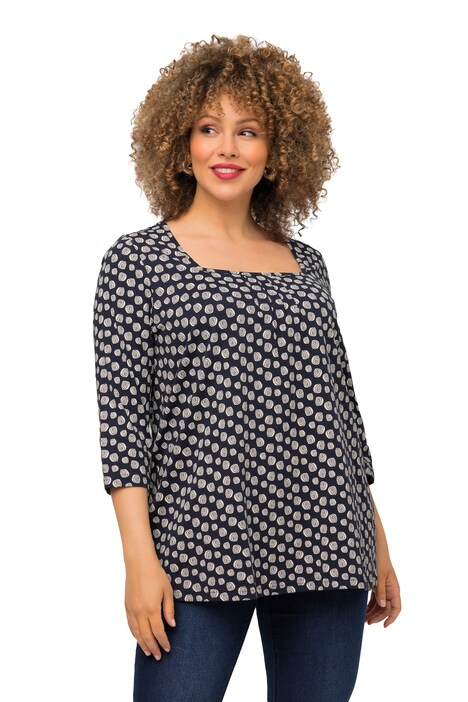 Tričko, putníky, A střih, hranatý výstřih, 3/4 rukávy