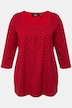 Shirt, stippels, A-lijn, carree-halslijn, 3/4-mouw
