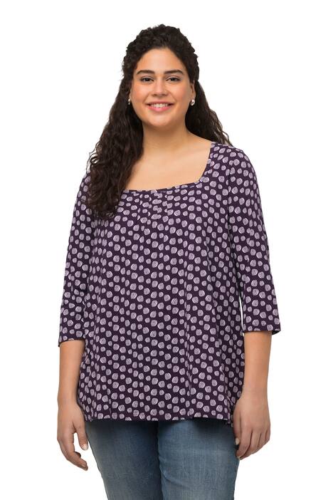 Tričko, putníky, A střih, hranatý výstřih, 3/4 rukávy