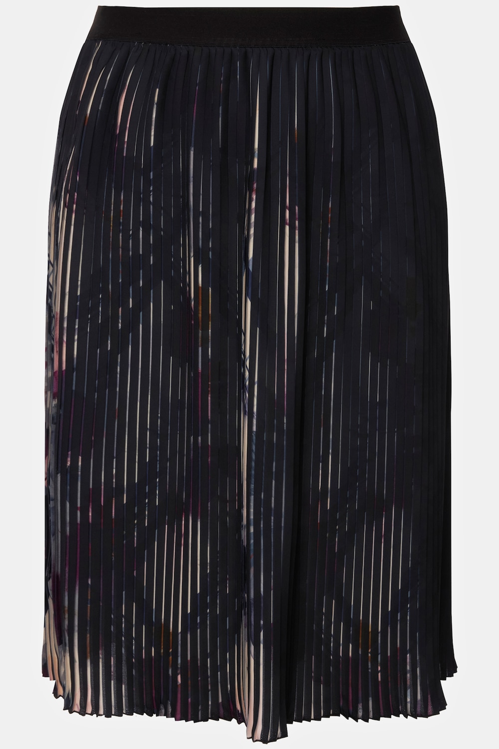 Stora storlekar Plisserad kjol i grafisk design, Dam, lila, storlek: 54/56, Polyester, Ulla Popken