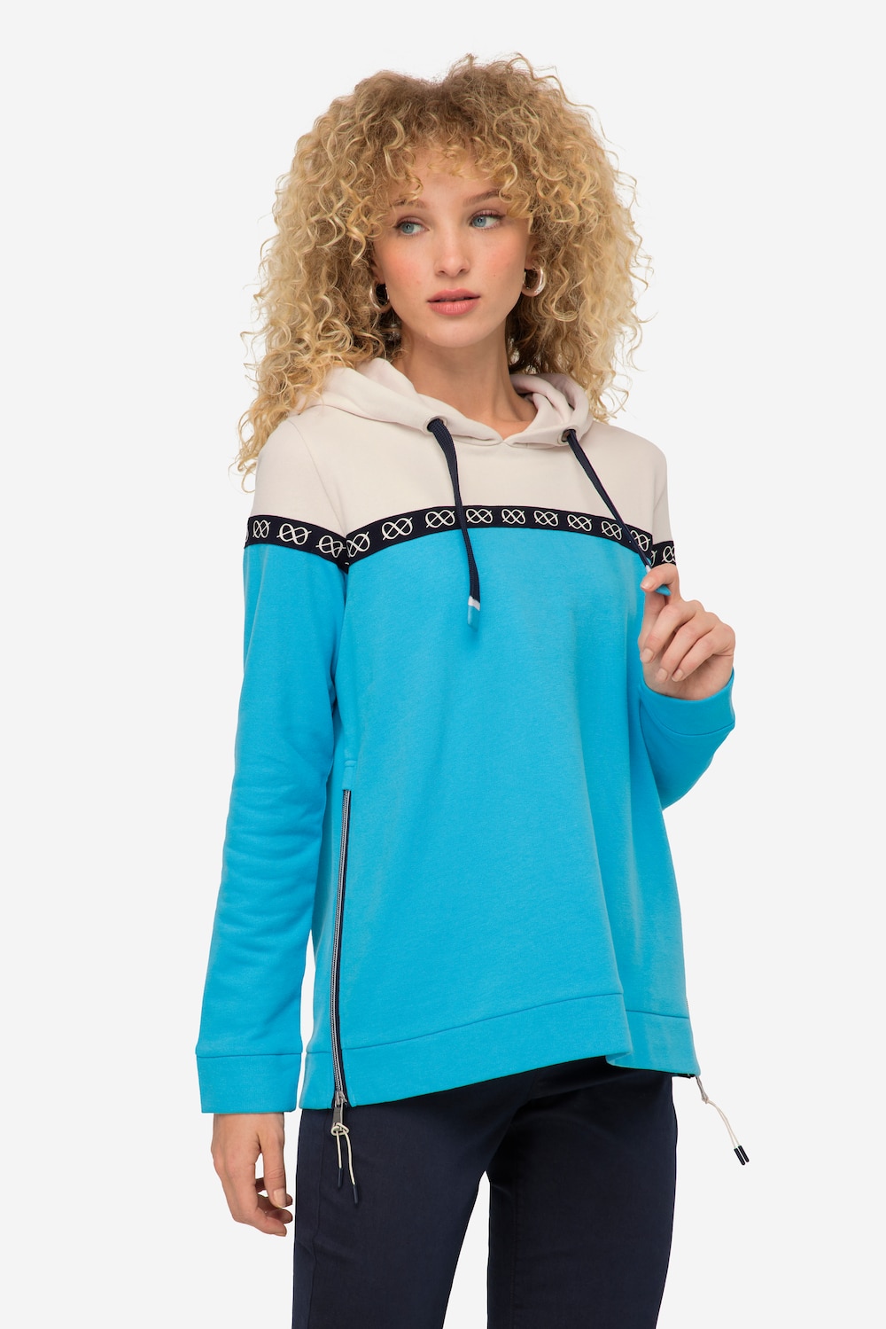 Große Größen Hoodie, Damen, grau, Größe: XL, Baumwolle/Polyester, LAURASON
