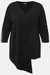 Bluse, Zierfalte, Perlen, A-Linie, V-Ausschnitt, 3/4-Arm
