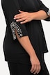 Bluse, Zierfalte, Perlen, A-Linie, V-Ausschnitt, 3/4-Arm