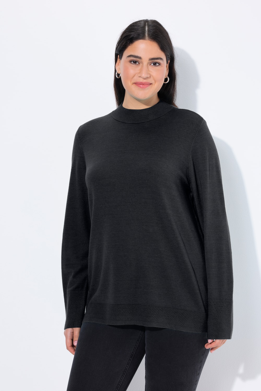 Große Größen Pullover, Damen, schwarz, Größe: 58/60, Viskose/Polyester/Synthetische Fasern, Ulla Popken