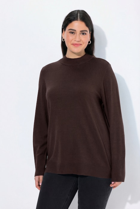 Pullover, Stehkragen, Langarm, Rippbündchen