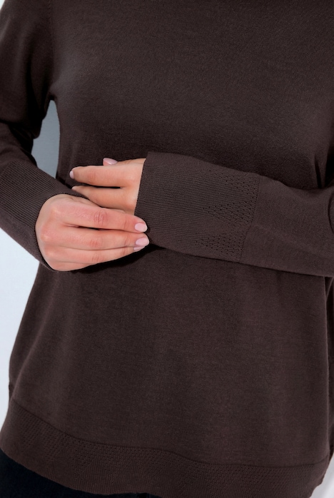 Pullover, Stehkragen, Langarm, Rippbündchen