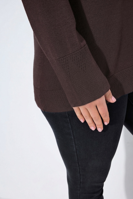 Pullover, Stehkragen, Langarm, Rippbündchen