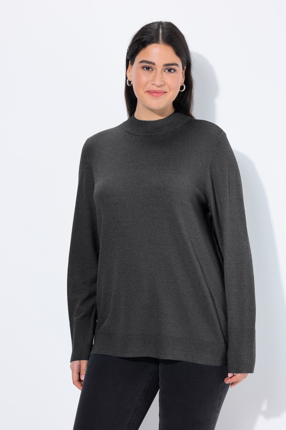Große Größen Pullover, Damen, schwarz, Größe: 54/56, Viskose/Polyester/Synthetische Fasern, Ulla Popken