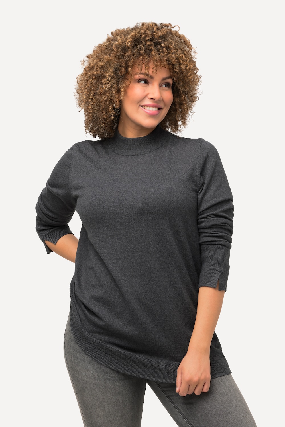 Grote Maten Pullover, Dames, grijs, Maat: 50/52, Viscose/Polyester/Synthetische vezels, Ulla Popken