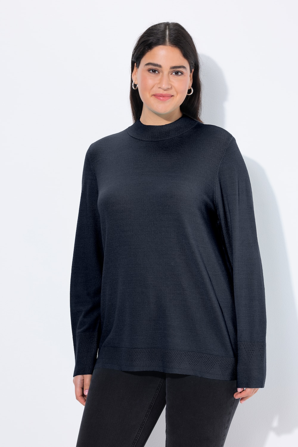 Große Größen Pullover, Damen, blau, Größe: 62/64, Viskose/Polyester/Synthetische Fasern, Ulla Popken