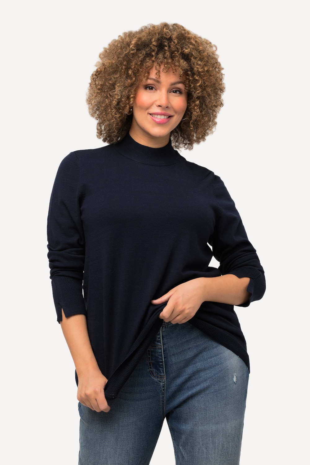 Grote Maten Pullover, Dames, blauw, Maat: 50/52, Viscose/Polyester/Synthetische vezels, Ulla Popken