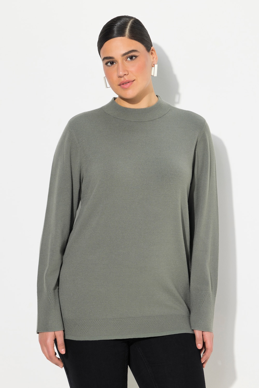 Große Größen Pullover, Damen, grau, Größe: 54/56, Viskose/Polyester/Synthetische Fasern, Ulla Popken