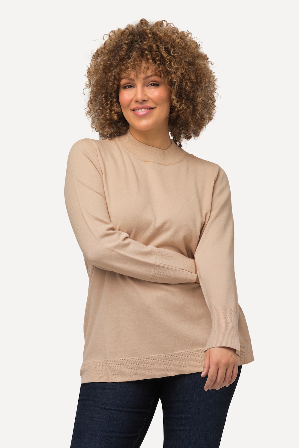 Grote Maten Pullover, Dames, bruin, Maat: 54/56, Viscose/Polyester/Synthetische vezels, Ulla Popken