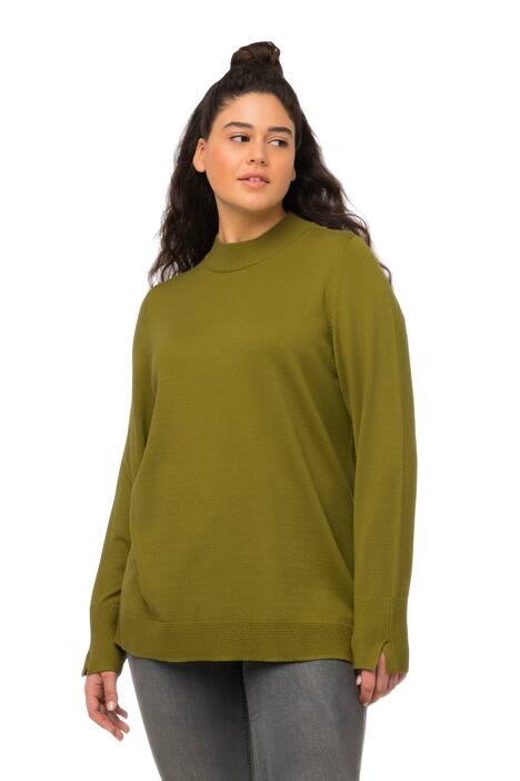 Svetr, stojáček, dlouhé rukávy, žebrované manžety