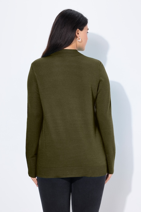 Pullover, Stehkragen, Langarm, Rippbündchen