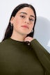 Pullover, Stehkragen, Langarm, Rippbündchen