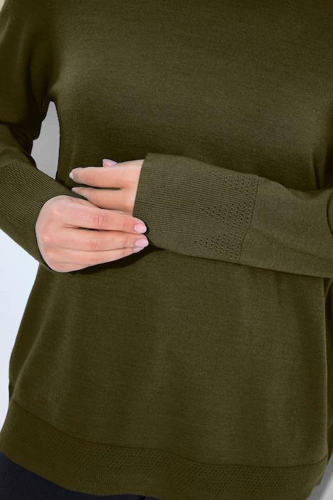 Pullover, Stehkragen, Langarm, Rippbündchen