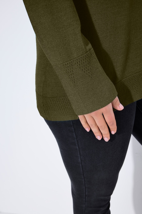 Pullover, Stehkragen, Langarm, Rippbündchen