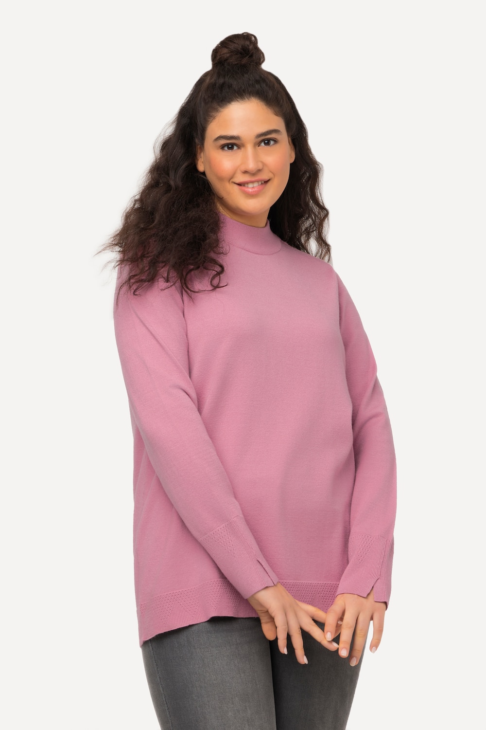 Grote Maten Pullover, Dames, roze, Maat: 58/60, Viscose/Polyester/Synthetische vezels, Ulla Popken