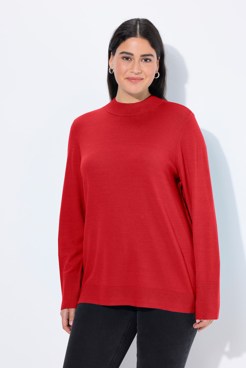 Große Größen Pullover, Damen, rot, Größe: 54/56, Viskose/Polyester/Synthetische Fasern, Ulla Popken