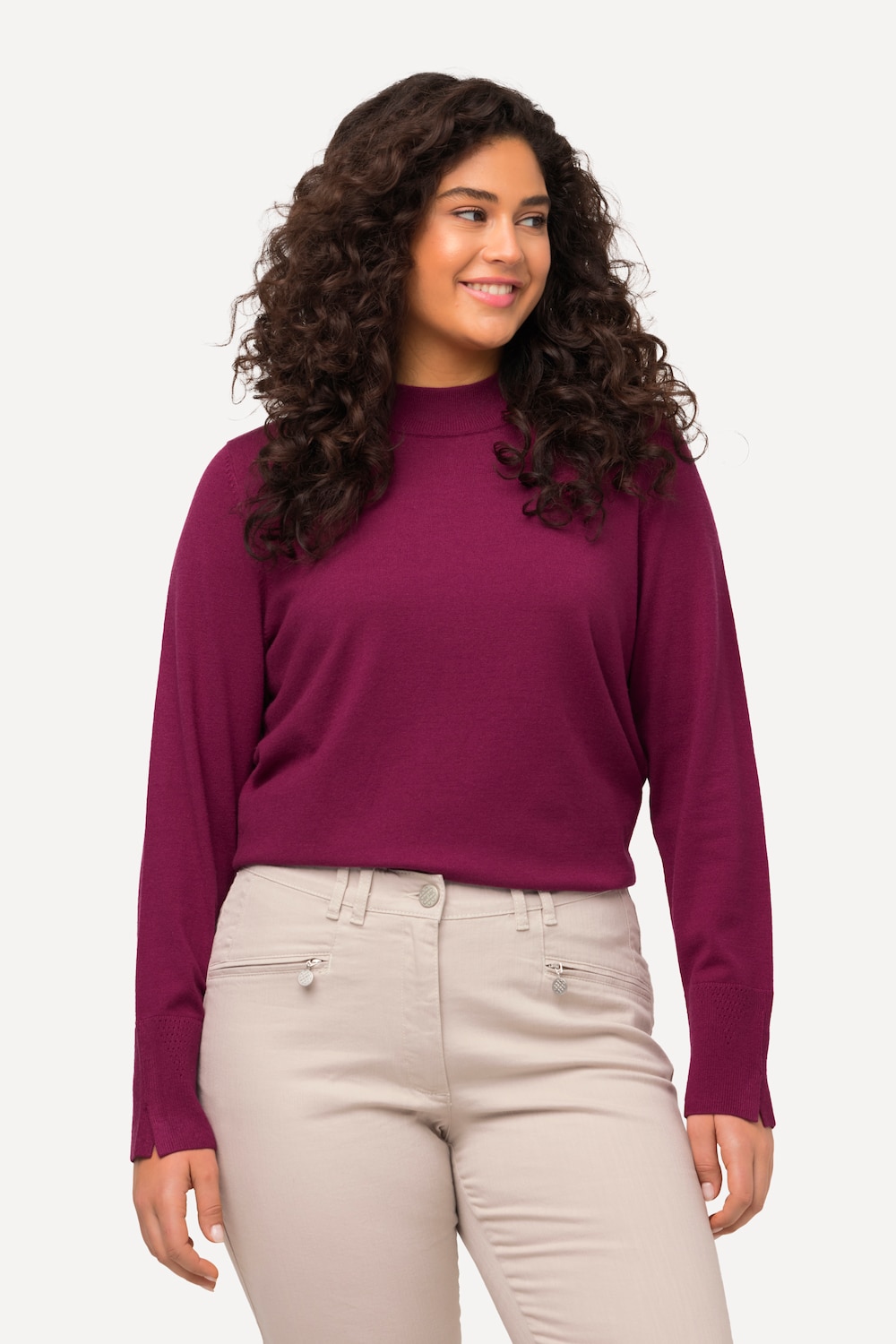 Grote Maten Pullover, Dames, rood, Maat: 50/52, Viscose/Polyester/Synthetische vezels, Ulla Popken