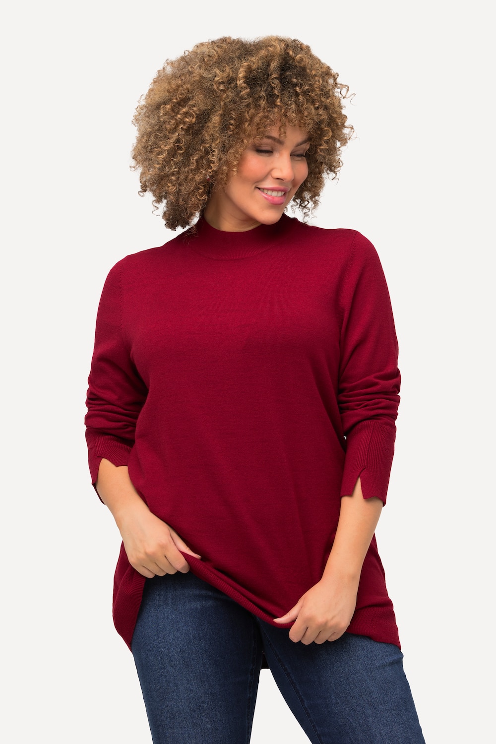 Grote Maten Pullover, Dames, rood, Maat: 50/52, Viscose/Polyester/Synthetische vezels, Ulla Popken