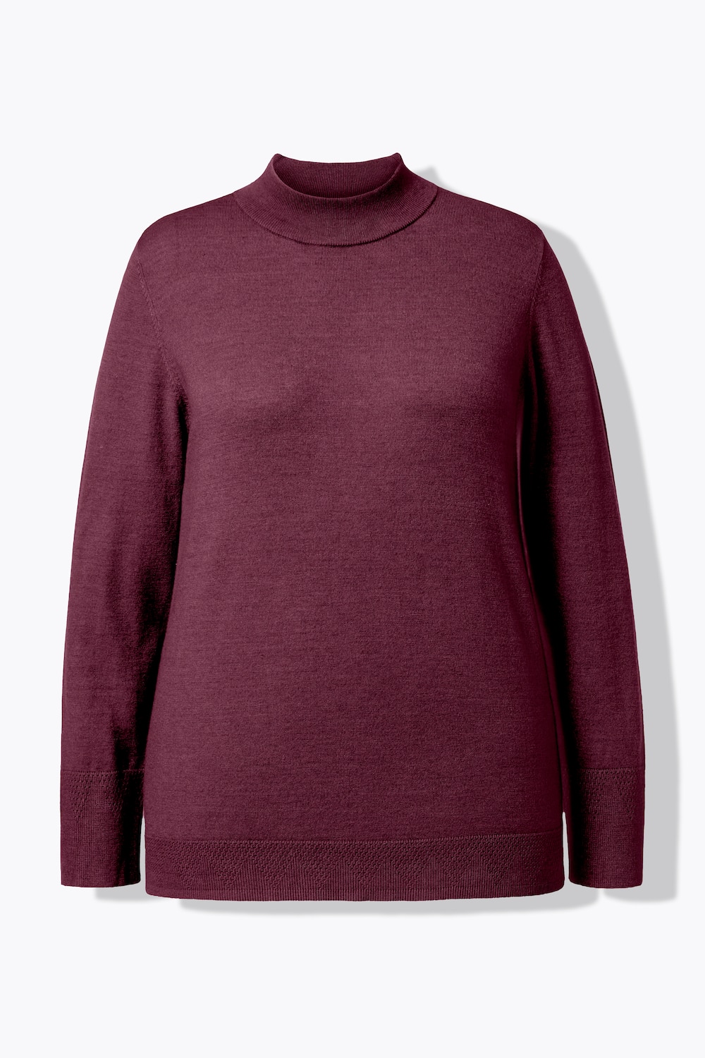 Stora storlekar Tröja med stickad krage, Dam, lila, storlek: 46/48, Viskos/Polyester/Syntetfibrer, Ulla Popken