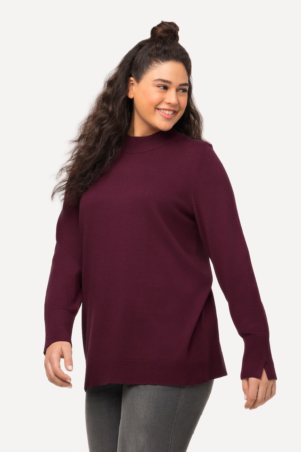 Grote Maten Pullover, Dames, paars, Maat: 50/52, Viscose/Polyester/Synthetische vezels, Ulla Popken