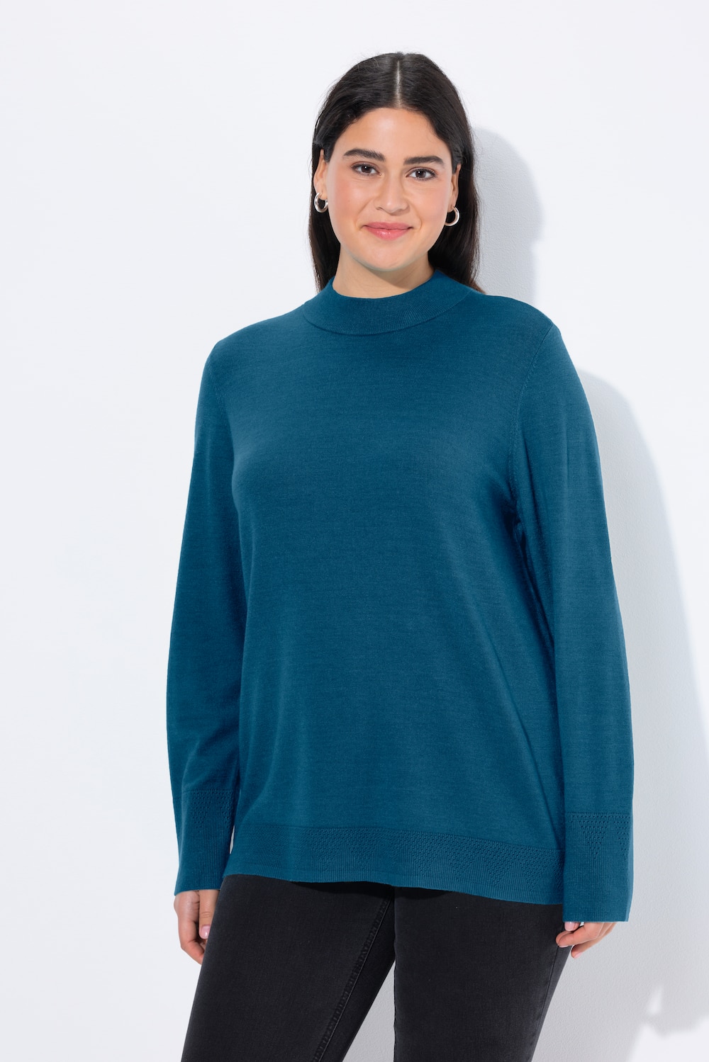Thumbnail - Große Größen Pullover, Damen, blau, Größe: 42/44, Viskose/Polyester/Synthetische Fasern, Ulla Popken