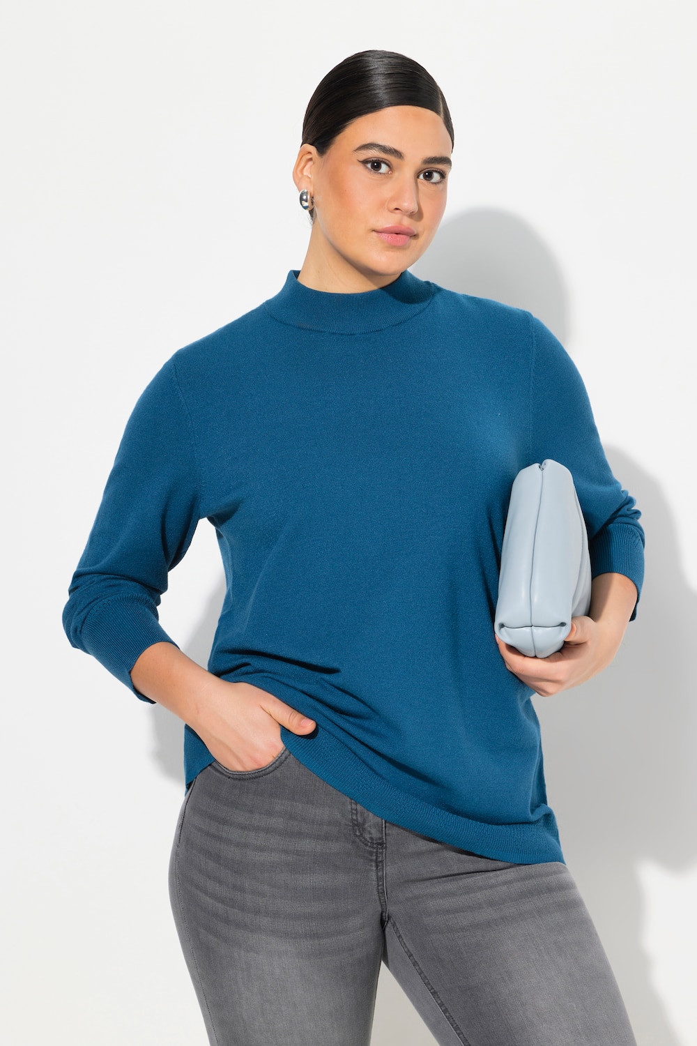 Grote Maten Pullover, Dames, blauw, Maat: 50/52, Viscose/Polyester/Synthetische vezels, Ulla Popken