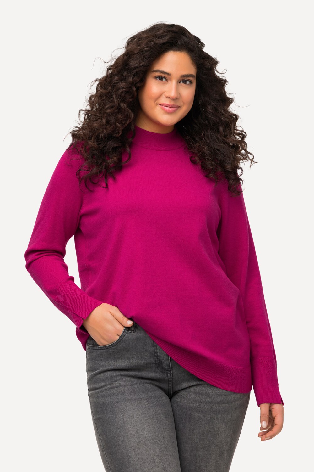 Grote Maten Pullover, Dames, roze, Maat: 58/60, Viscose/Polyester/Synthetische vezels, Ulla Popken